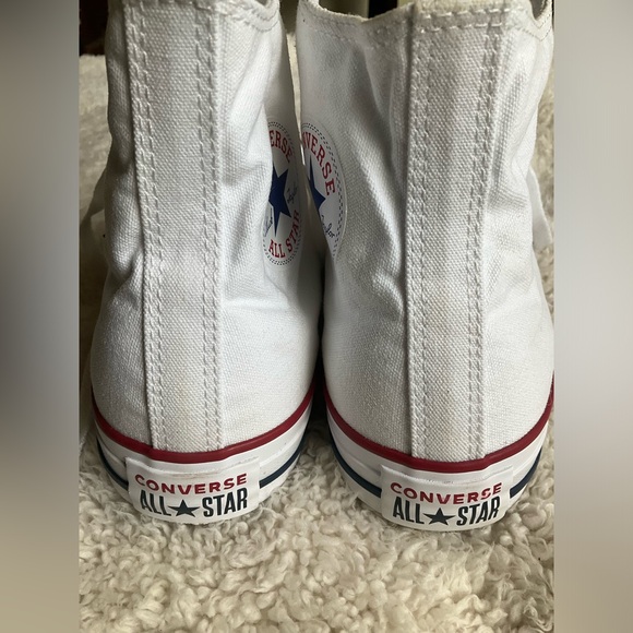 Converse White High-Tops with Red and Blue Details - Picture 3 of 5